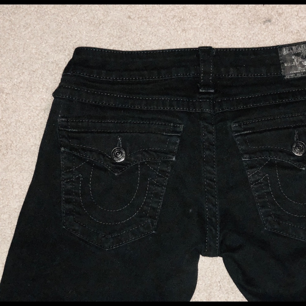 Distressed True Religion  Black Jeans